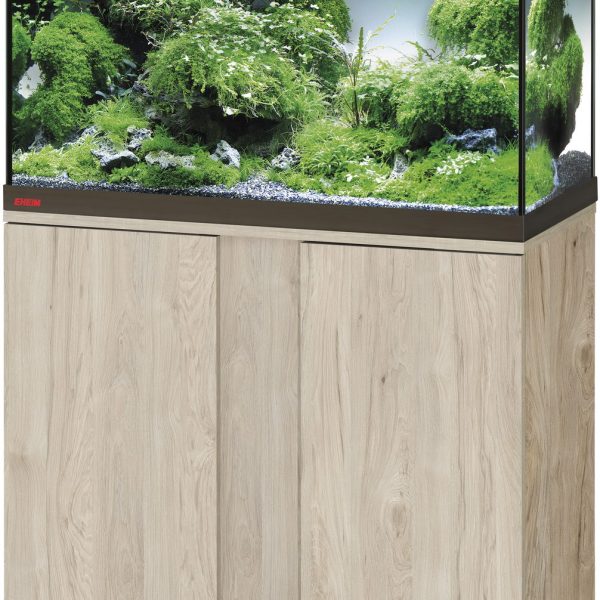 Acvariu complet echipat EHEIM VivalineLED 126L, finisaj pin/bronz, iluminare LED, pompă și sistem de încălzire incluse, 80×35×45 cm