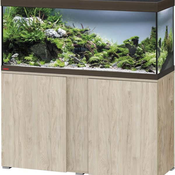 Acvariu complet echipat EHEIM VivalineLED 240L, finisaj pin/bronz, iluminare LED, pompă și sistem de încălzire incluse, 120×40×50 cm