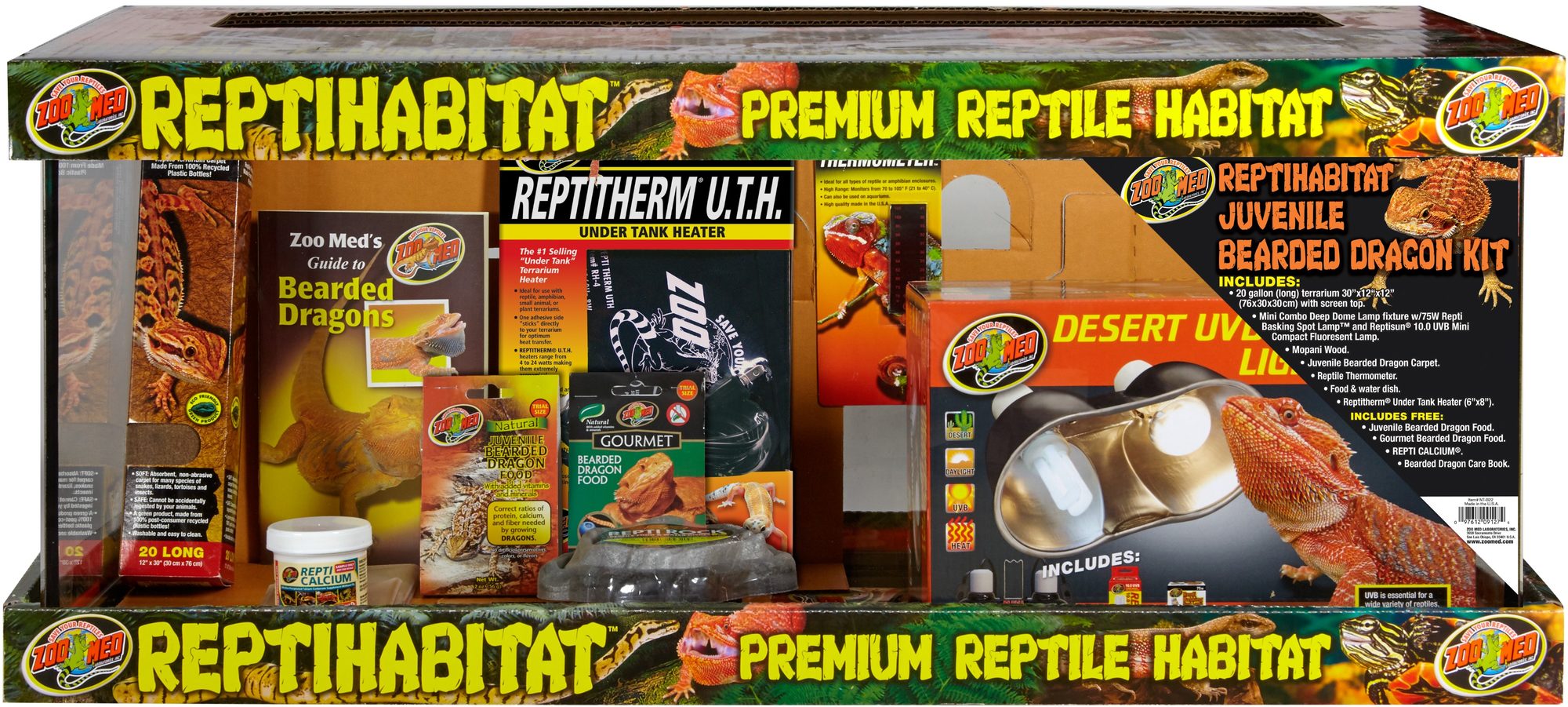 Kit complet NT-B22E Juvenil Bearded Dragon pentru dragon barbă tânăr, 76 × 30 × 30 cm Kit complet NT-B22E Juvenil Bearded Dragon , 76 × 30 × 30 cm - Imagine 1