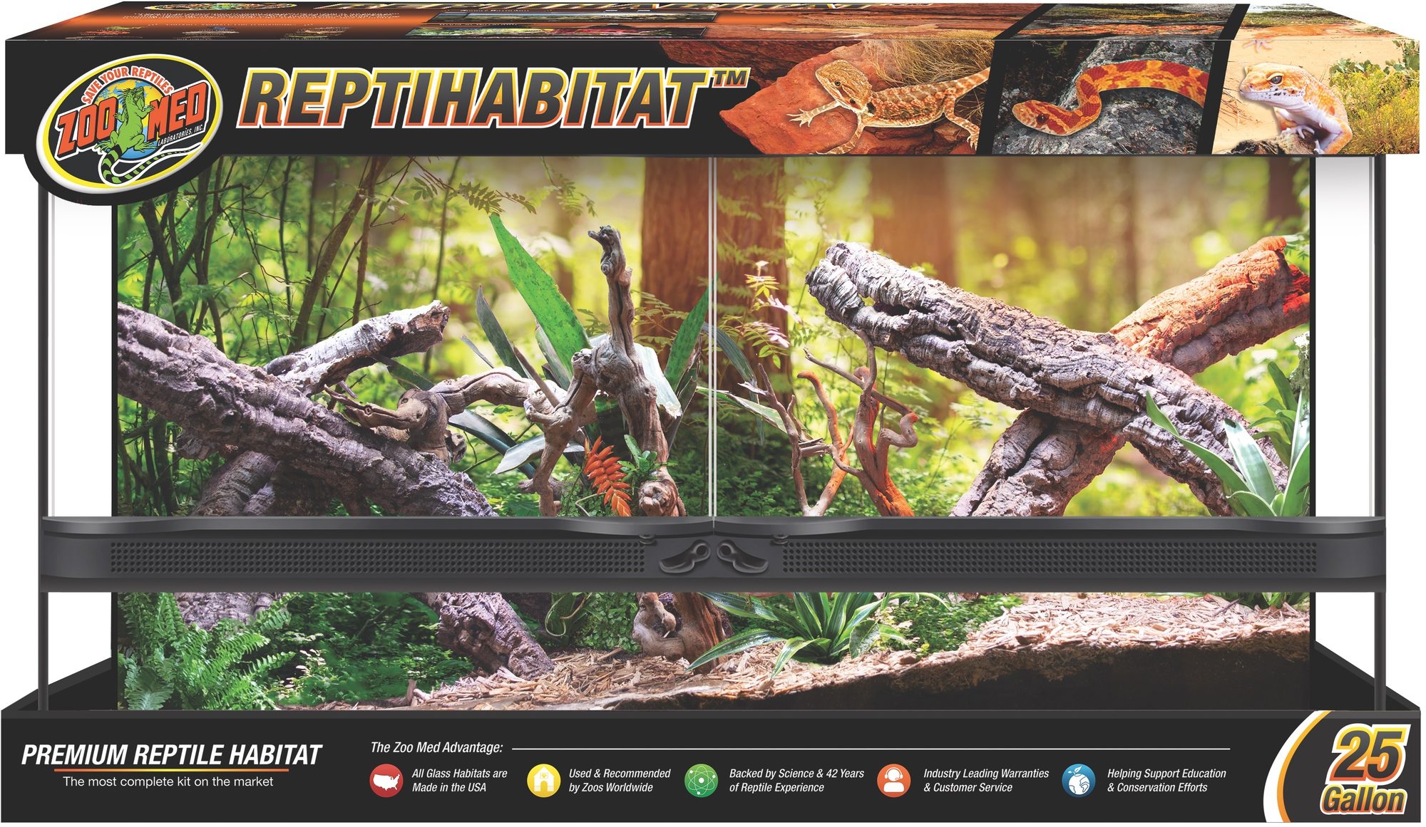 reptihabitat 76 40 30 NT-25DW REPTIHABITAT 76*40*30CM Usa Dubla - Imagine 1